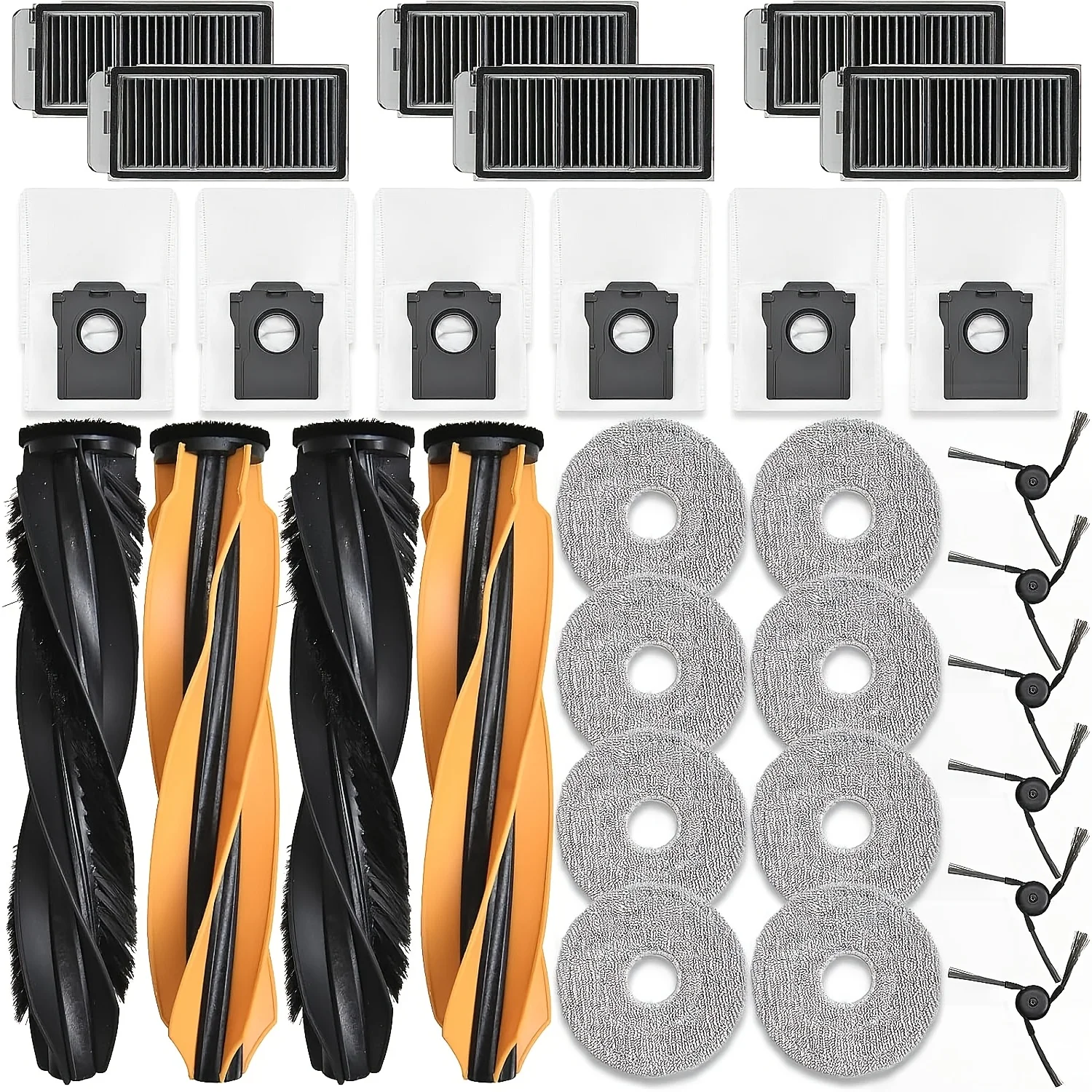 30-Piece Accessory Kit for Dreame X50/L50/L40S & Mova V50 Ultra Vacuum Parts (Main/Side Brushes, Filters, Dust Bags, Mop Pads)
