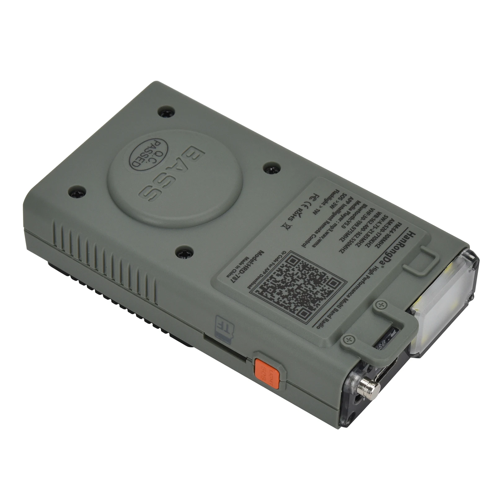 HRD-787 AM/FM/SW/WB راديو كامل الفرقة المحمولة بلوتوث مشغل موسيقى Mp3 دعم TF بطاقة المدخلات مصباح يدوي الإضاءة SOS التنبيه