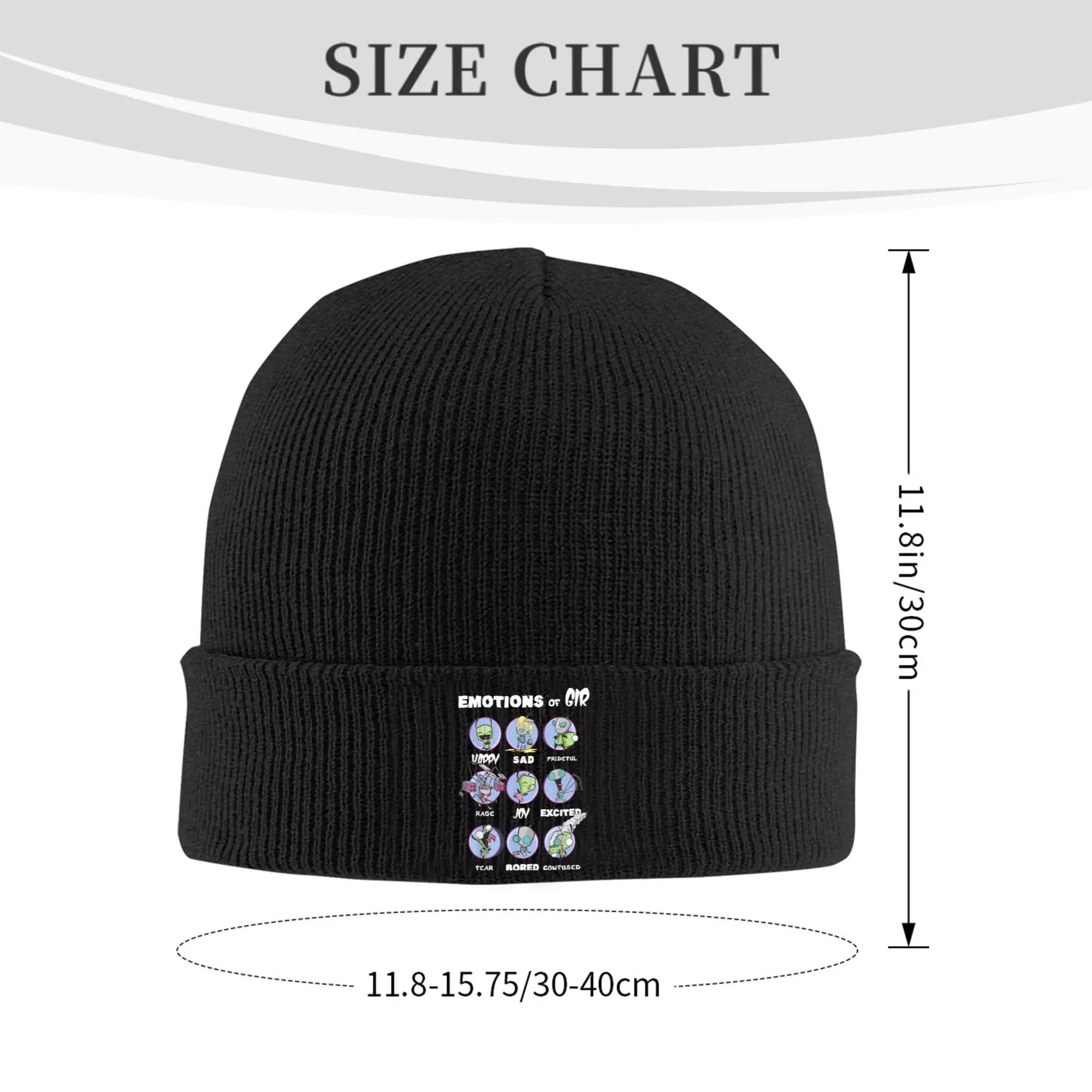 Invader Zim Cartoon Knitted Hat Women's Men's Beanie Winter Hat Acrylic  Warm Cap