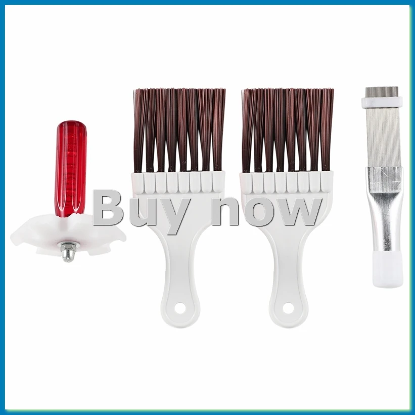 

4 Pieces Air Conditioner Condenser Fin Cleaning Brush AC Fin Comb Stainless Steel Refrigerator Fin Cleaner Whisk Brush-A09G