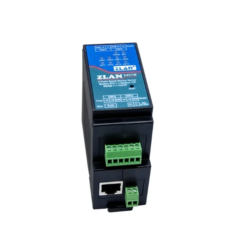 ZLAN5407M [ZLAN] 4 serial port server four-way RS485 to Ethernet Modbus gateway MQTT rail-type JSON edge computing module RTU to