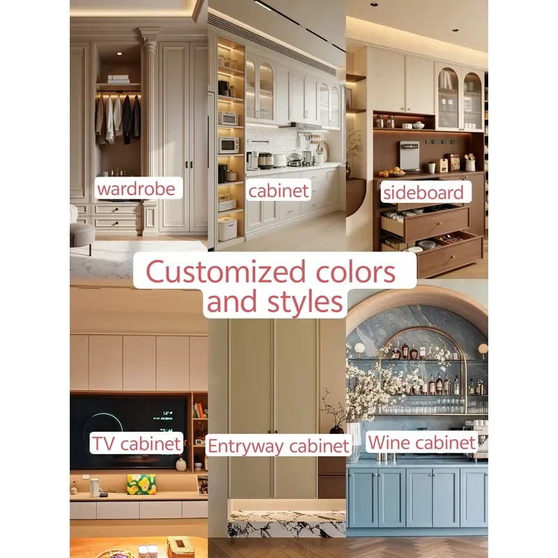 European Poliform Style Walk-in Closet Door Wood and Glass Panel Designs Custom Wardrobe Storage Cabinet for Villa 4