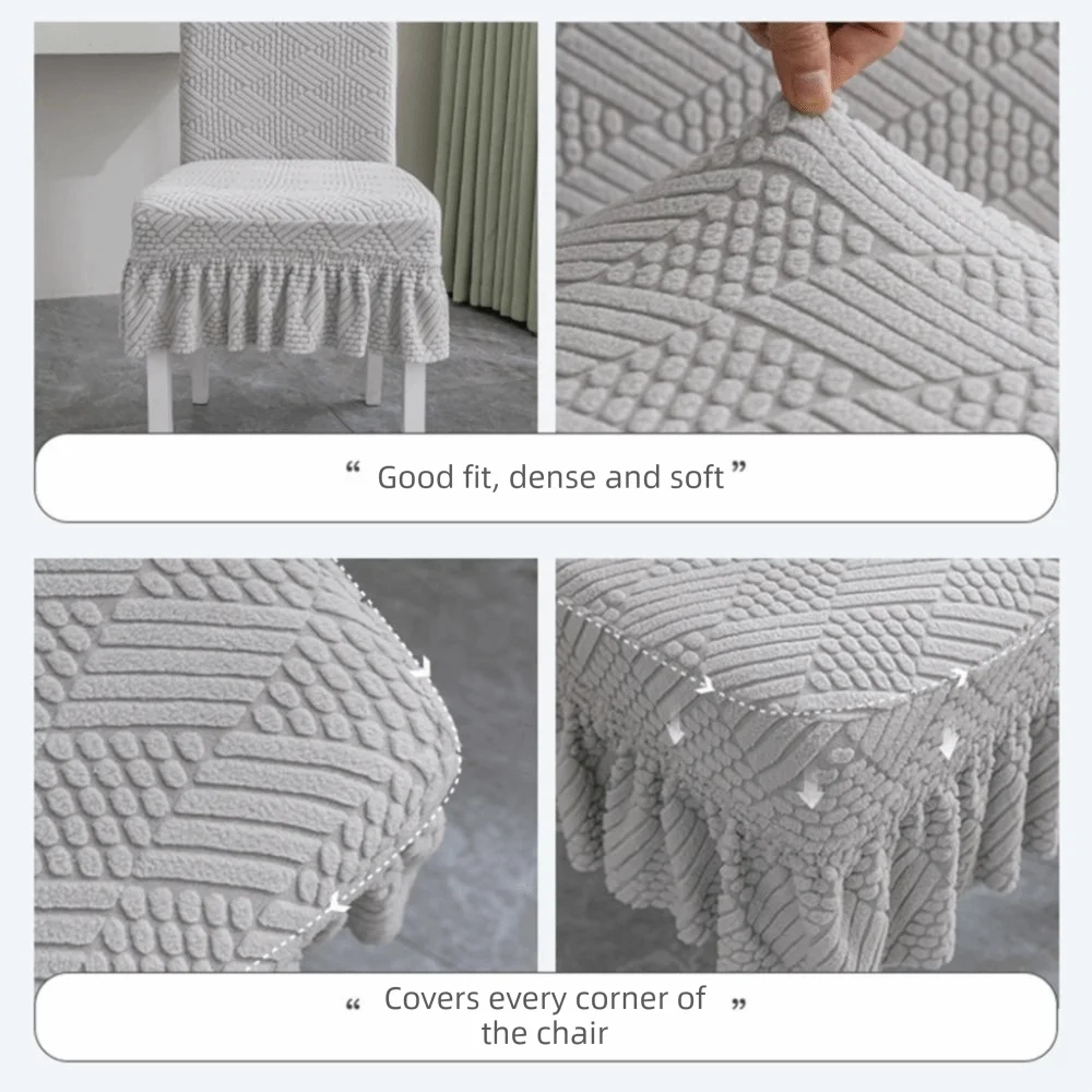 

Warm Thickened Chair Cover Elastic Washable Stool Slipcover Removable Soft Bench Cover Household