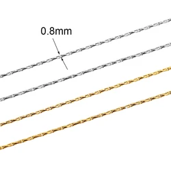 2meters Diameter 0.8mm Stainless Steel Chains Bulk Metal Thin Necklace Chains Lot for Diy Jewelry Making Bracelet Accessories