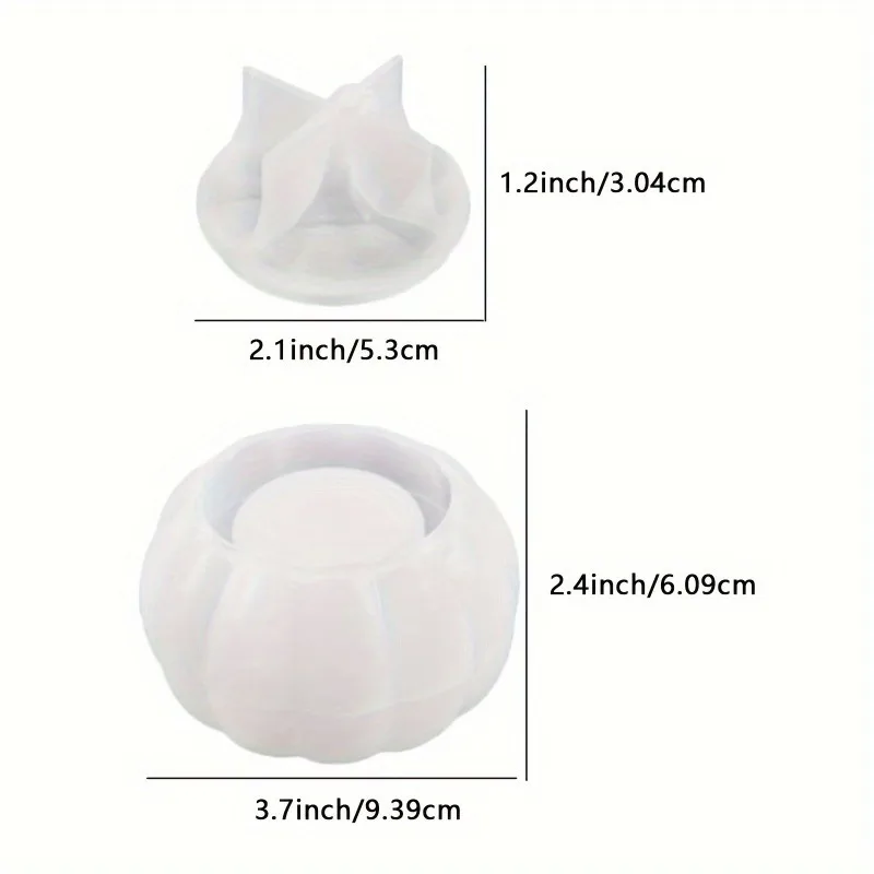 جرة اليقطين قوالب السيليكون جرة الهالوين مع غطاء الراتنج قالب هالوين الحلوى الجرار راتنجات الايبوكسي قوالب شمعة حامل صندوق مجوهرات #2