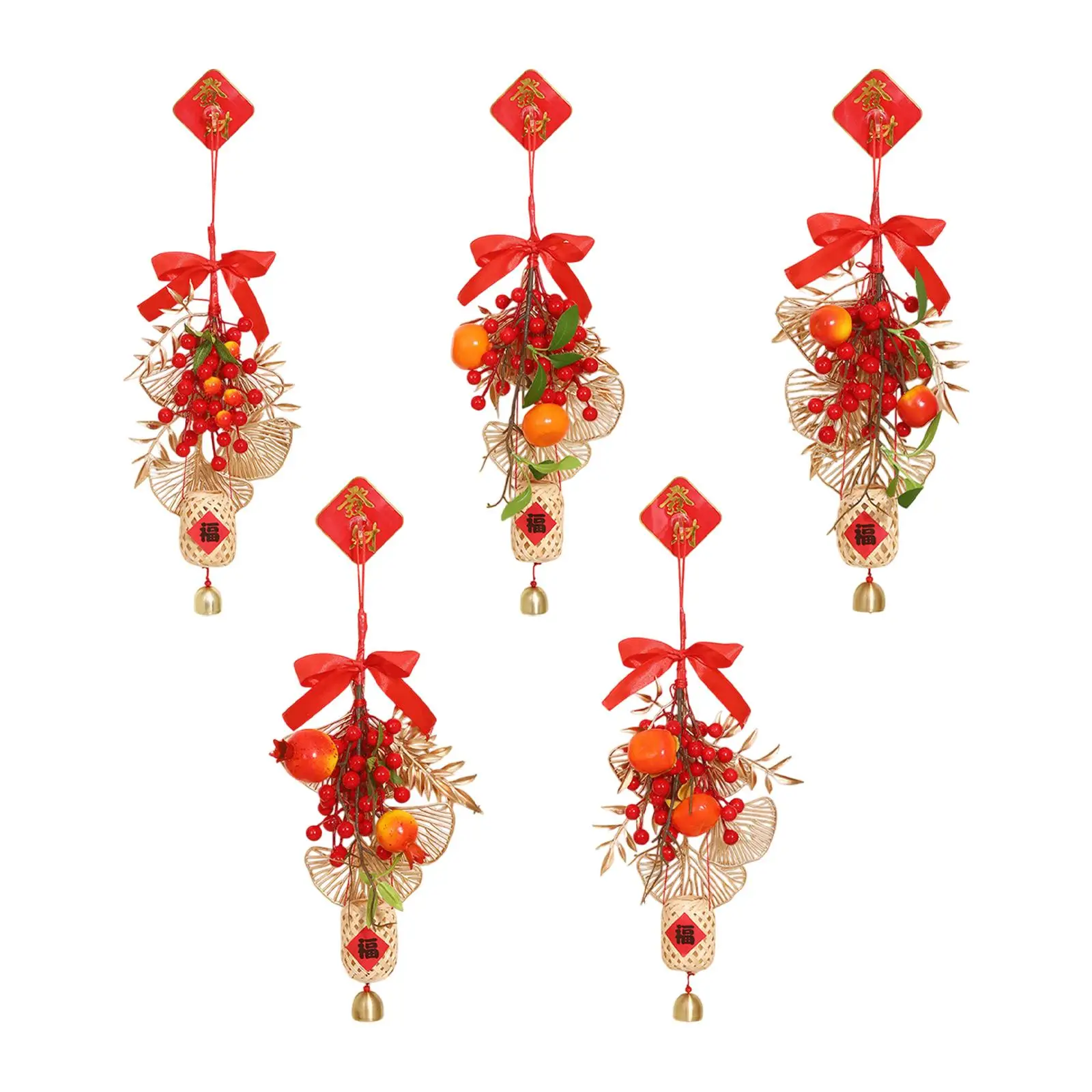 2025 Chinese New Year Hanging Ornament DIY Material Kit Artificial Berry Branch Lucky Charm for Party Porch Festival Window Wall