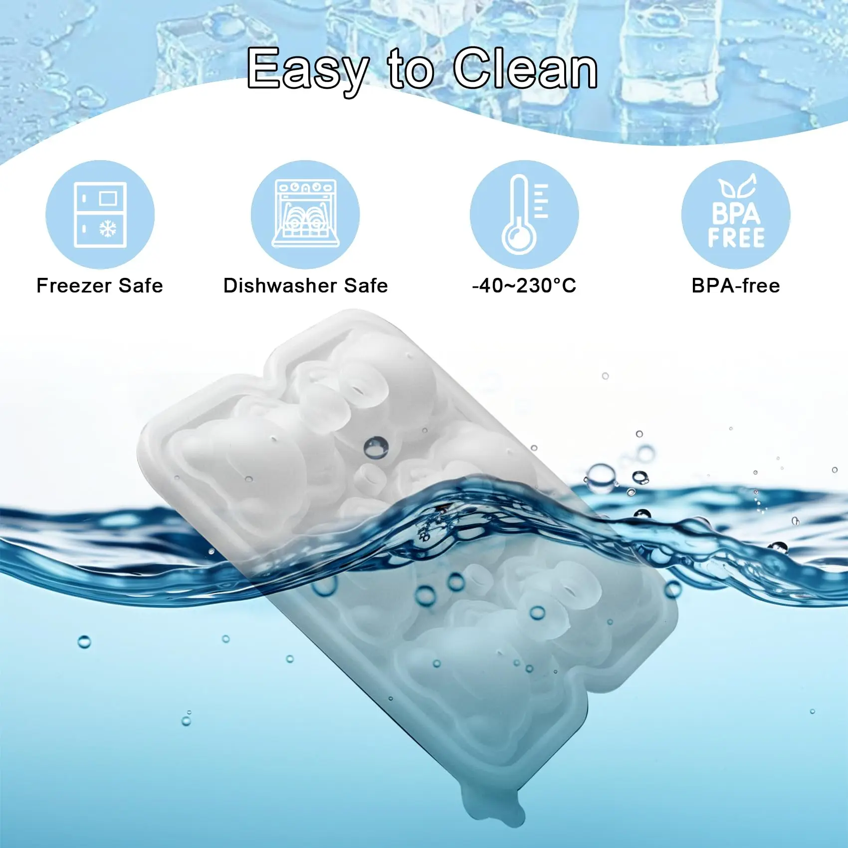 الدب قالب مكعبات الثلج 2/4/6 شبكات ثلاثية الأبعاد سيليكون قابلة لإعادة الاستخدام سبلاش واقية BPA الحرة للويسكي الكوكتيلات المشروبات الشوكولاته الحلوى عدد وأدوات