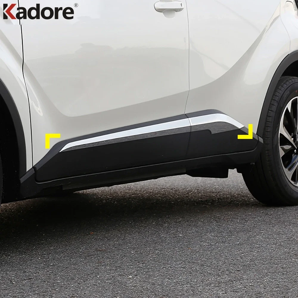 For Toyota CHR C-HR 2016-2022 Chrome Car Side Door Body Line Moldings Cover Trim Car Decoration Protector Accessories