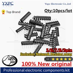 10Pcs 5pin 6pin 7pin 8pin 9pin Een Uitsluiting Netwerk Weerstand Array 100 220 330 470 510 680 1K 1.2K 2K 2.2K 3.3K 4.7K 10K 100K Ohm