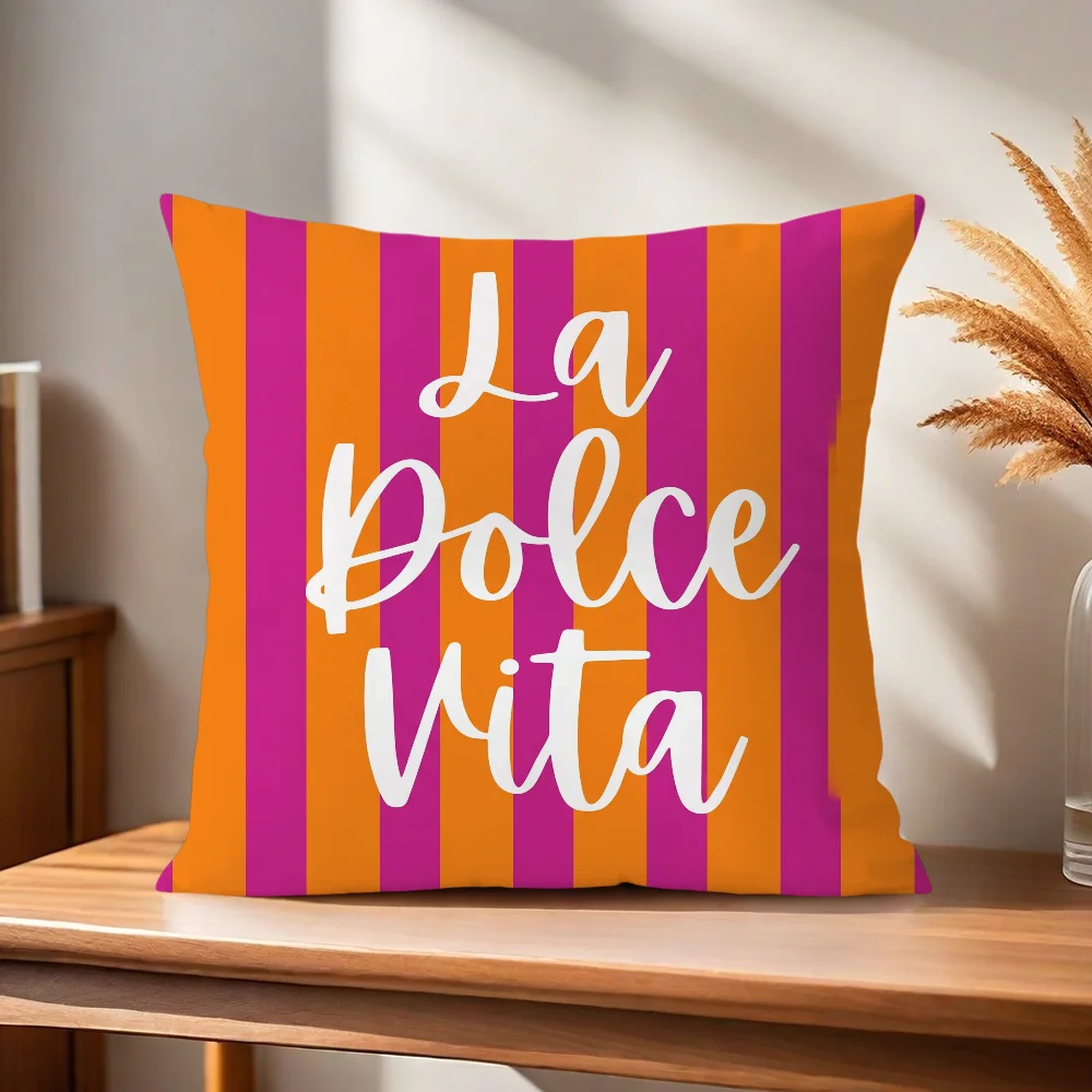 La Dolce Vita Kissenbezug Kissenhülle für Zuhause, Sofa, Wohnzimmer, Büro, Café, Auto – Detail 3
