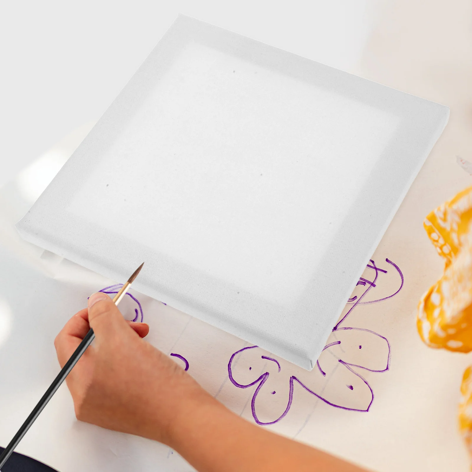 مجموعة لوحات رسم زيتية مكونة من 4 قطع من لوحات قماشية من القطن والكتان وحواف ناعمة آمنة مثالية للمبتدئين والطلاب والفنانين