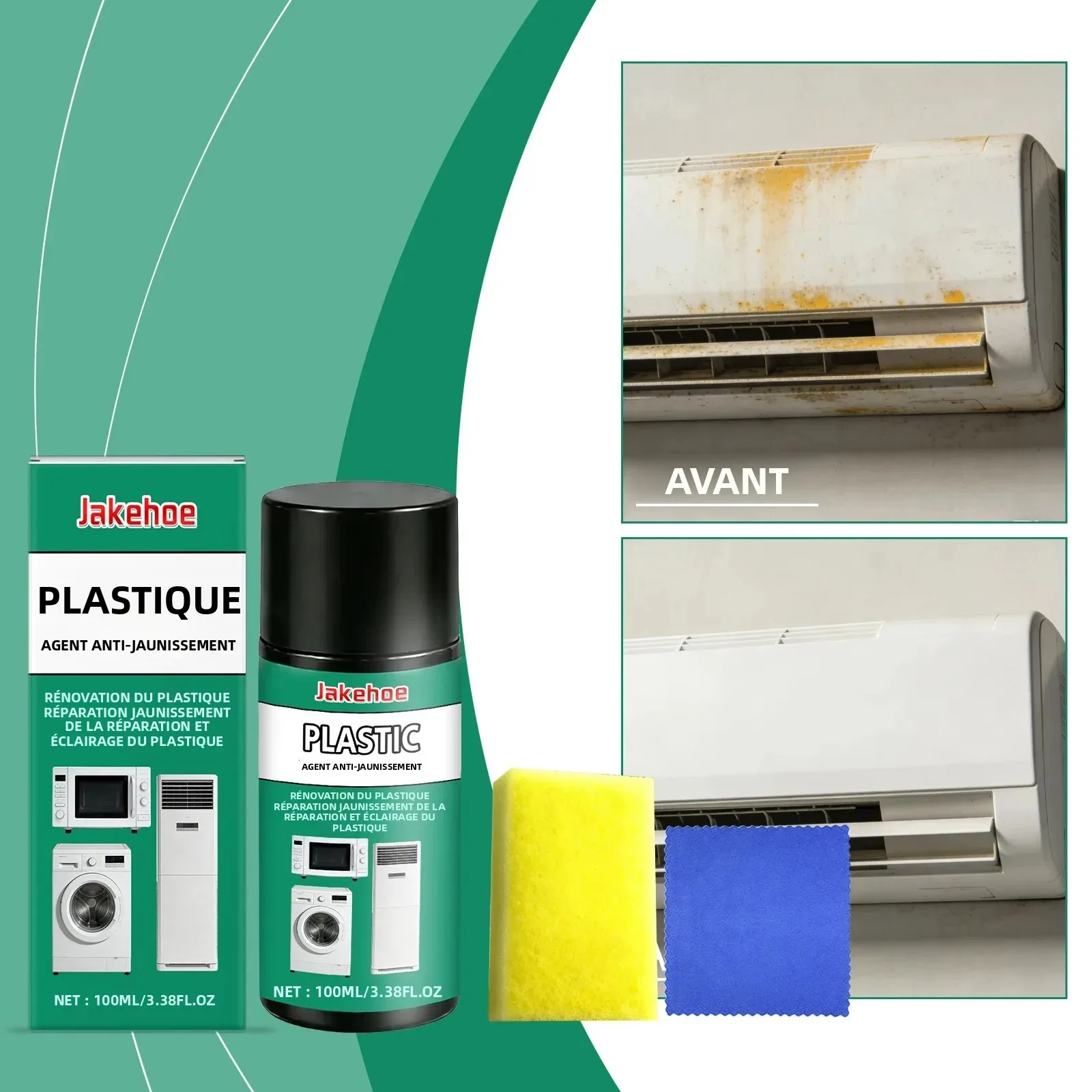Agent de rénovation pour plastiques ménagers : Élimination du jaunissement, réparation des rayures, polissage brillant pour appareils électroménagers et entretien quotidien de la salle de bain