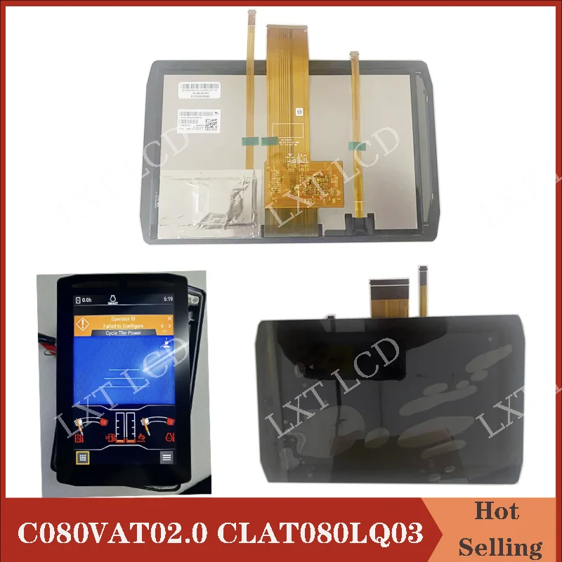 Original 8 inch C080VAT02.0 CLAT080LQ03 XG LCD With Touch Screen For Caterpillar Cat 320GC 320 GC Excavator