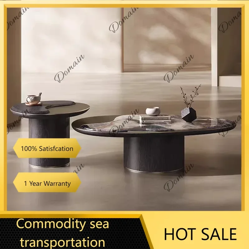 Italian special-shaped creative marble living room small apartment coffee table household high-end designer modern light luxury
