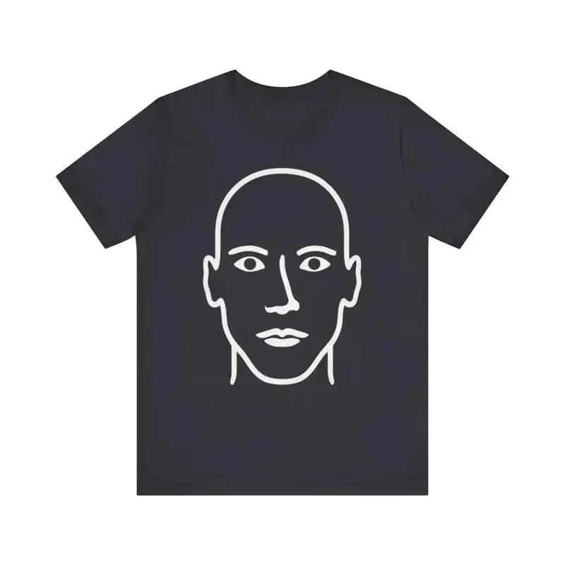 Man s Silhouette T Shirt AI Generated Face Tee Shirt New Gift Minimalist Face