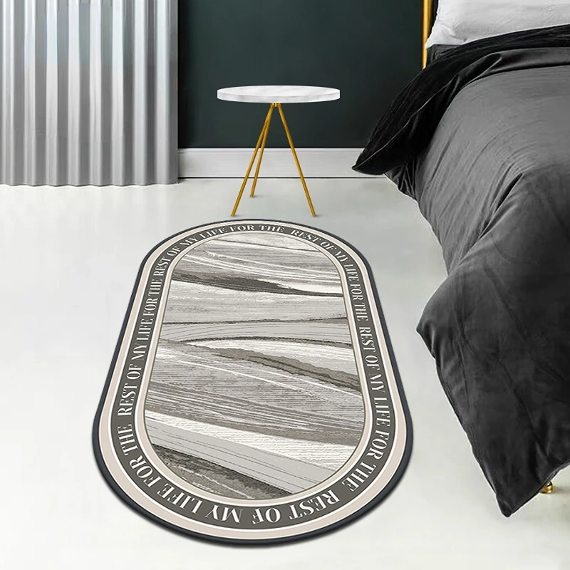 

Rug Carpet Bedroom Bedside Blanket Oval Household Anti-slip Bay Window Mat Room Soundproof Foot Mat Dirty and Easy to Care Mat