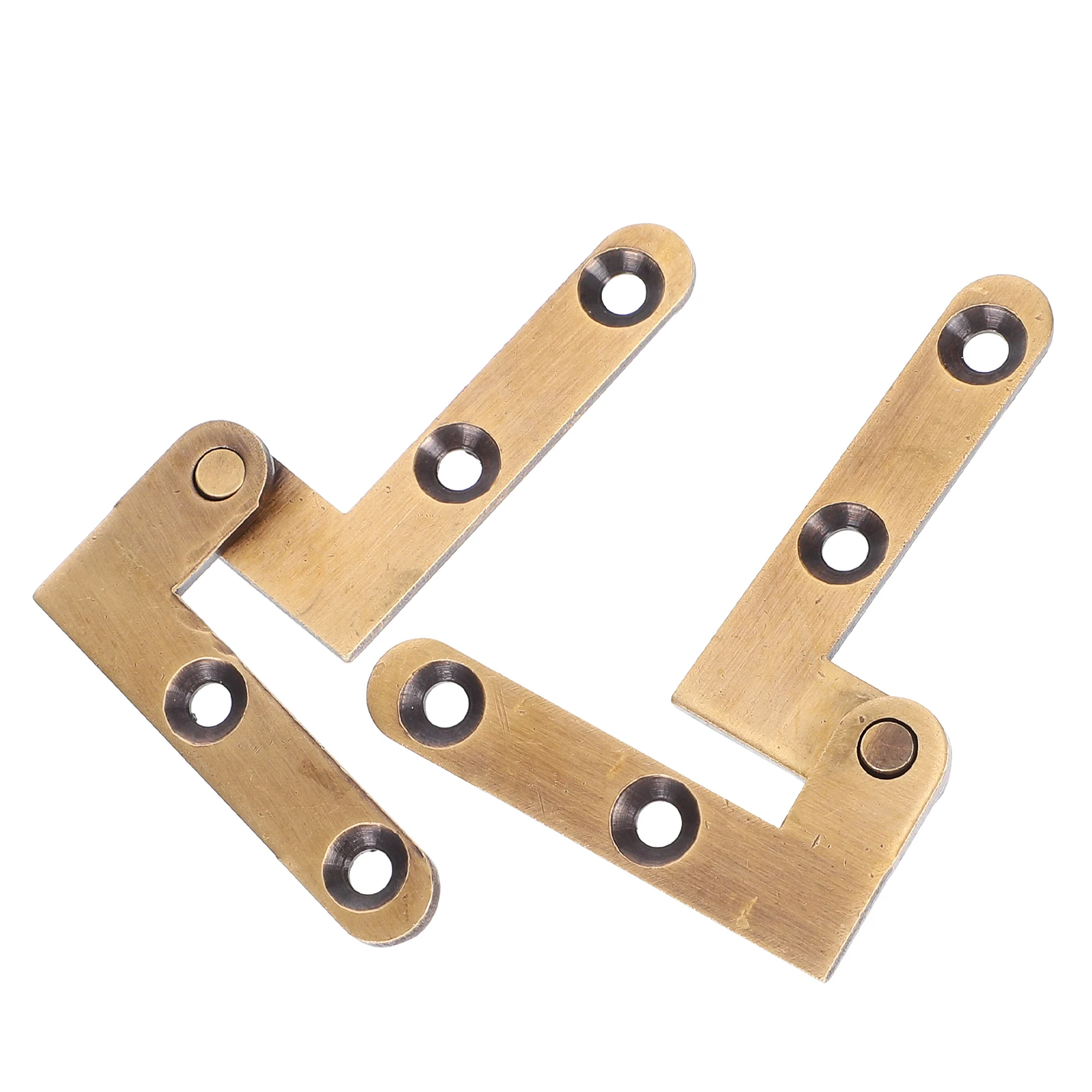 

2 Pcs Door Hinge Bookcase Hinges Heavy Duty Hidden Doors and Windows Exterior Brass Pivot Fittings