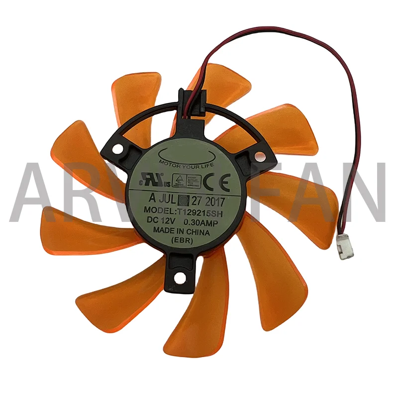 

Brand New Original T129215SH 12V 0.30A 85mm Diameter And 39mm Hole Pitch 2 Lines For GTX 650i Graphics Card Cooling Fan