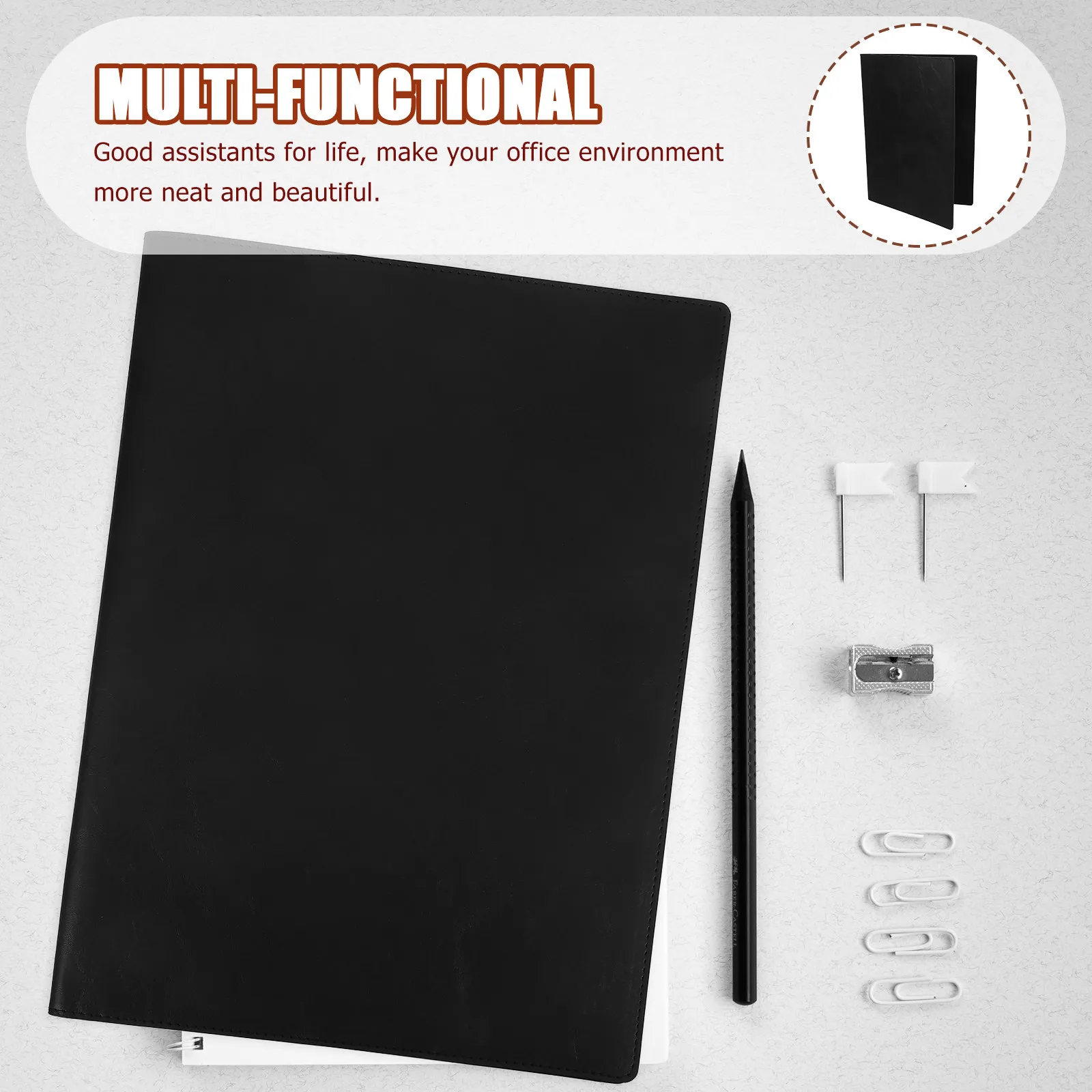 

1pc Magnetic A4 Folder Pu Business Document Organizer Portable File Binder For Office Study Multi-Function Portfolio