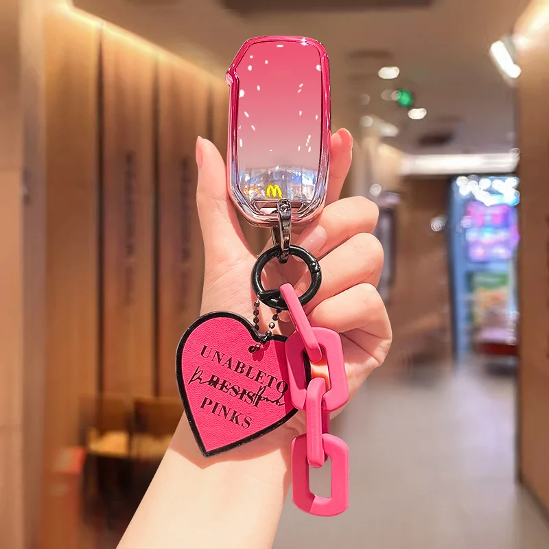 

Gradient Pink for KIA Ceed 2023 Forte 2018 2019 2021 Cerato 2019 K3 Gt Seltos Sportage 2020 Sorento Car Key Case Cover Keychain