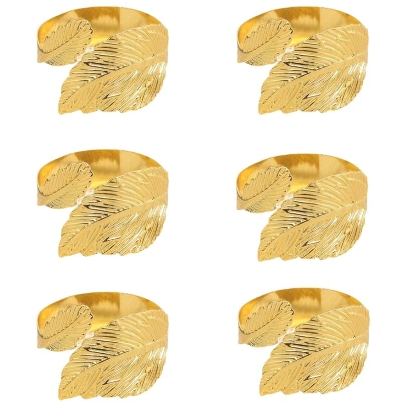 

Набор из 6 уникальных держателей салфетки функциональные кольца для салфетки золота или серебра.