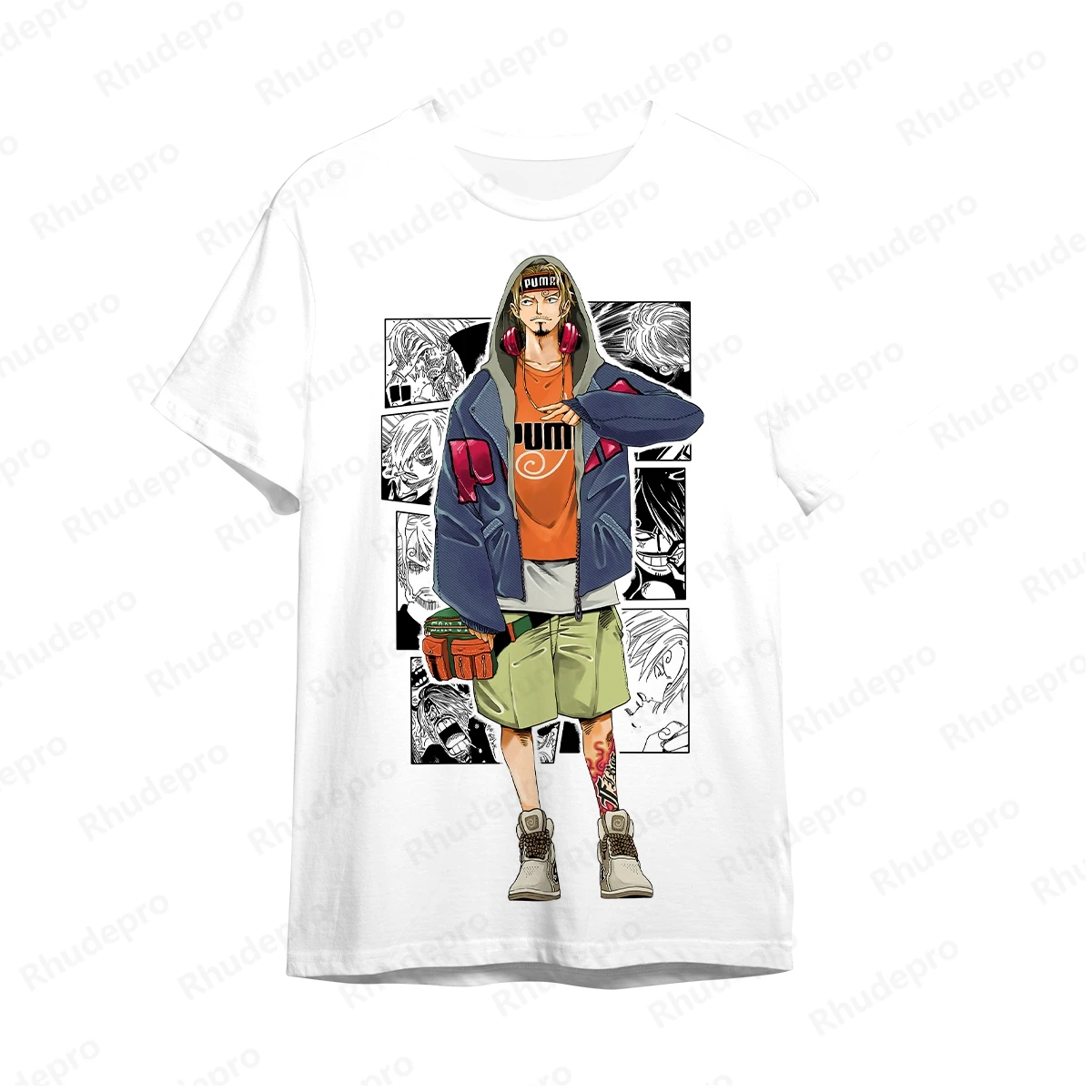 Camiseta Monkey D Luffy masculina, Tops de Anime One Piece, roupas Hip Hop de alta qualidade infantil, novo Roronoa Zoro, Y2k, 5XL, 2024