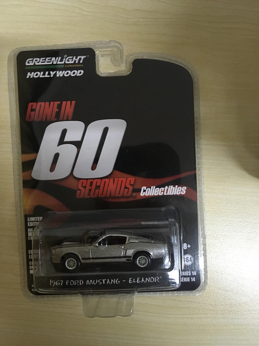 

GreenLight 1:64 1967, изготовленный на заказ Ford Mustang Eleanor, сплав, имитация микромобиля, коллекция моделей, украшение, автомобиль, игрушка в подарок