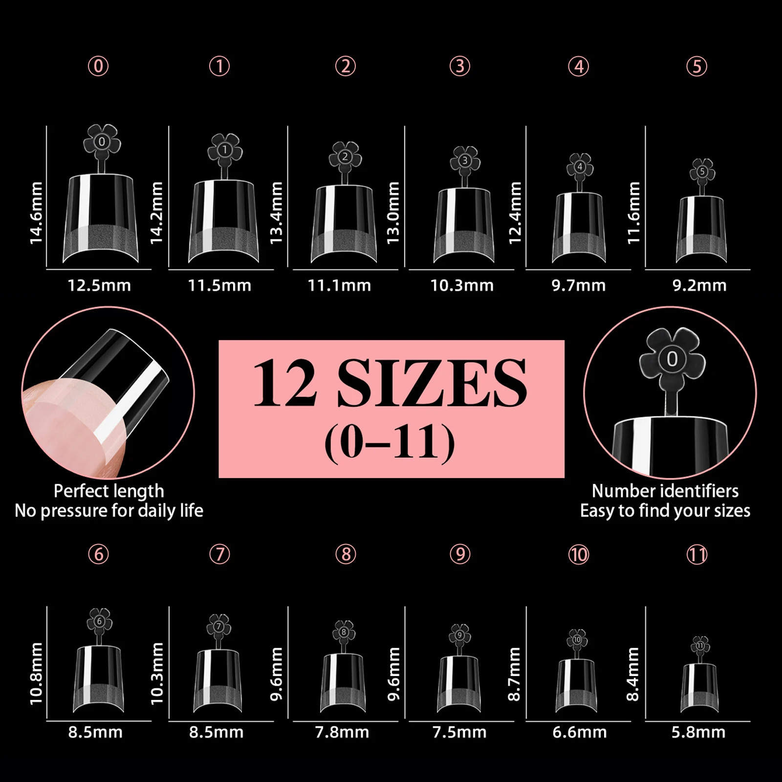 240Pcs Luxury False Nail Tips Soft Gel Fingertip Semi-matte Capsules Almond French Coffin Stiletto Oval Square Front Edge Thicke