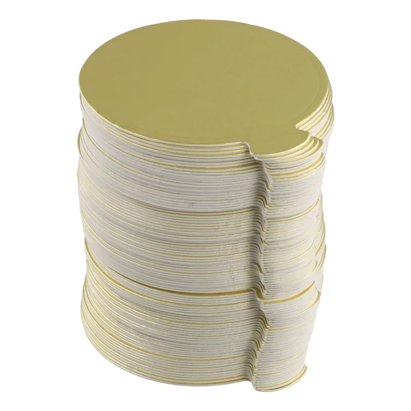 

A74U Mini Round Golden Cardboard Cake Base, Mousse Cake Plate, 100 Pieces Cake Paper Plate Round Cardboard Base Dessert Plate