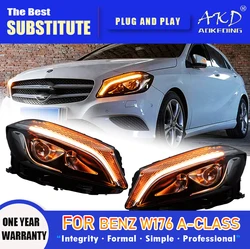 AKD Head Lamp for Benz W176 LED Headlight 2013-2018 Headlights A45 A180 A200 DRL Turn Signal High Beam Angel Eye Projector Lens