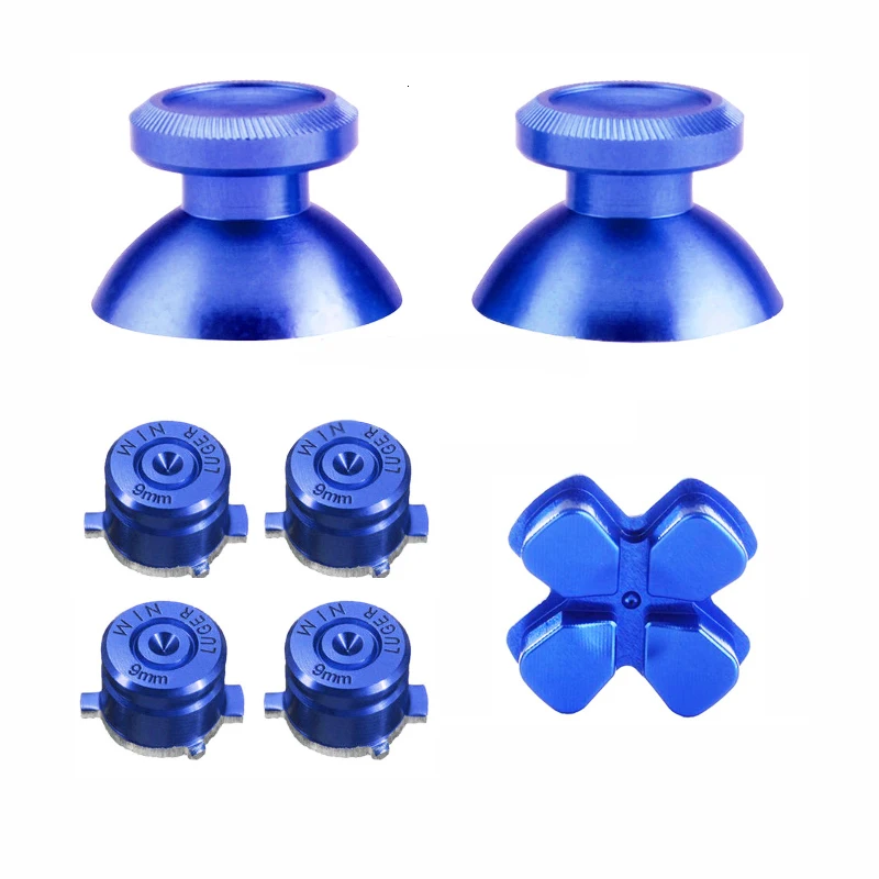 Gold Custom Metal Thumbsticks Analogue Controller Bullet Buttons Chrome D-pad for Sony PlayStation 4 (PS4)  Controller