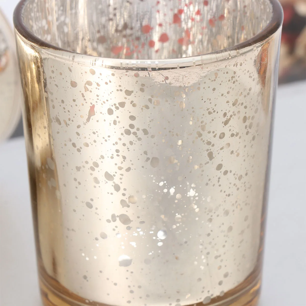 

2Pcs Glass Tea Light Holders Elegant Speckled Finish Table Centerpiece for Home Wedding Restaurant Decor Golden