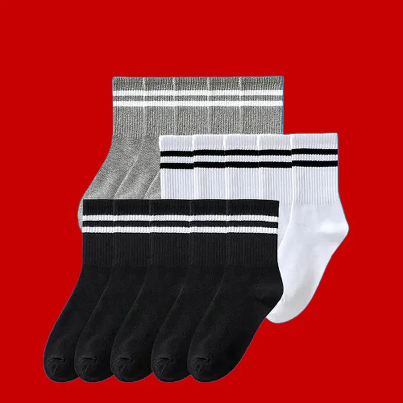 

15/30 Pairs Black White Gray Short Socks Breathable Comfortable Casual Socks Women Parallel Bars Trendy Versatile Mid Tube Socks