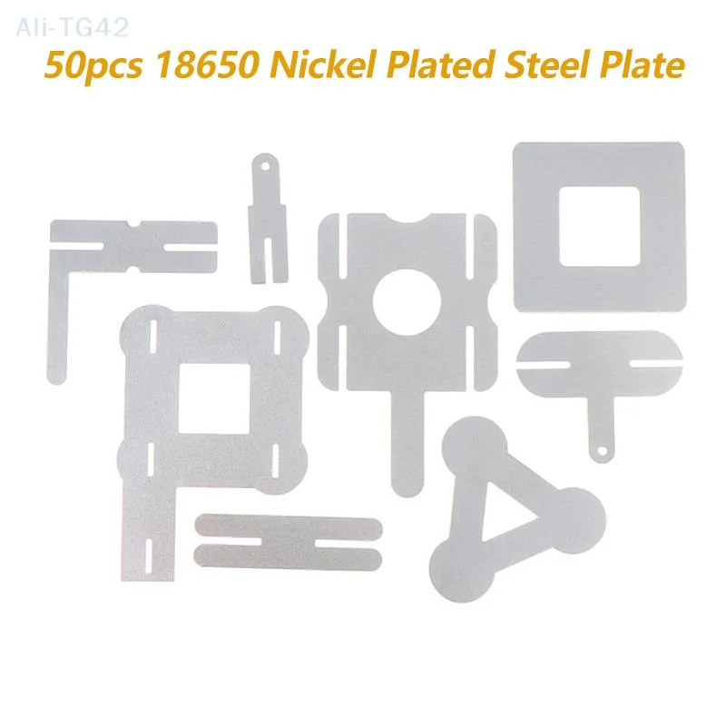 pogyrt 50Pcs Spot Welding T Shape Nickel Tab 18650 Nickel Plated Steel Plate Power Lithium Battery 0.15mm Nickel Sheet
