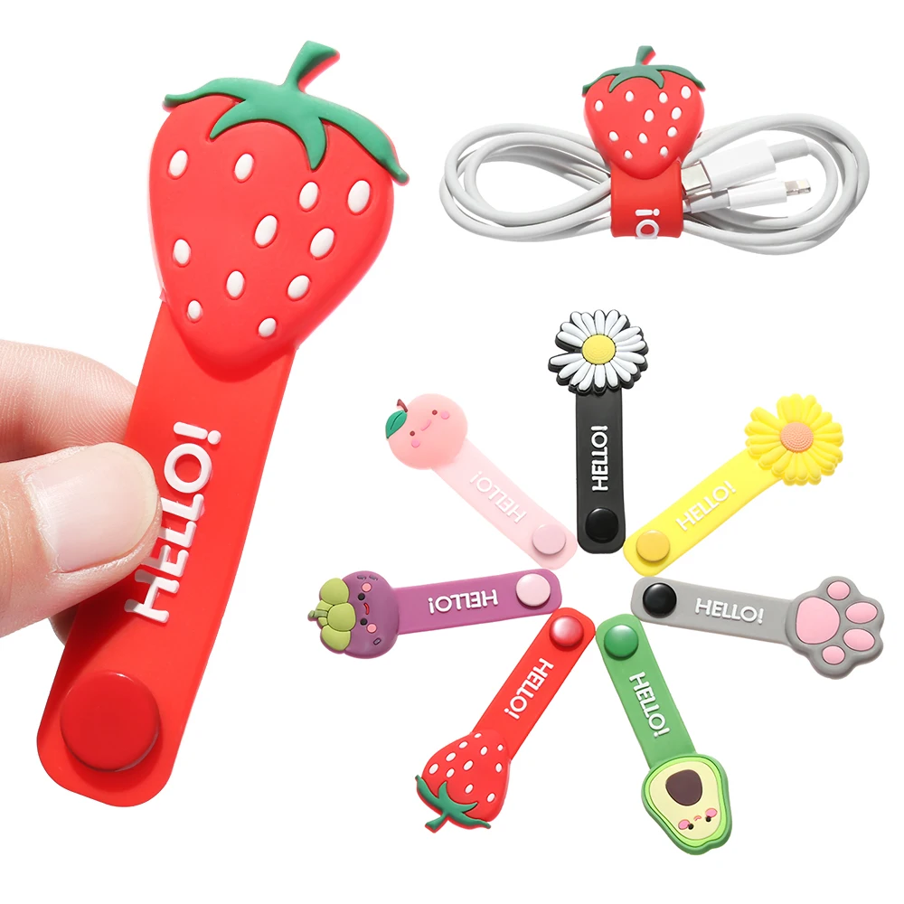 1PC Hot Headset Silicone Multifunction Data Line Storage Winder Cable Protector Cute Cartoon Cord Protector