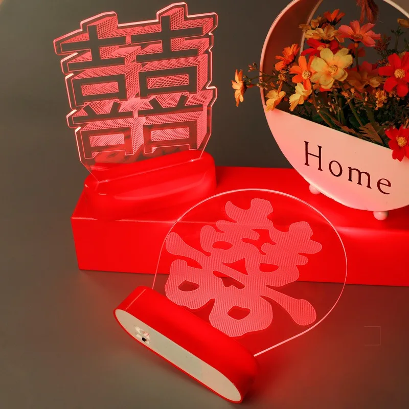 Palabras de boda adornos creativos luces luminosas LED tridimensionales