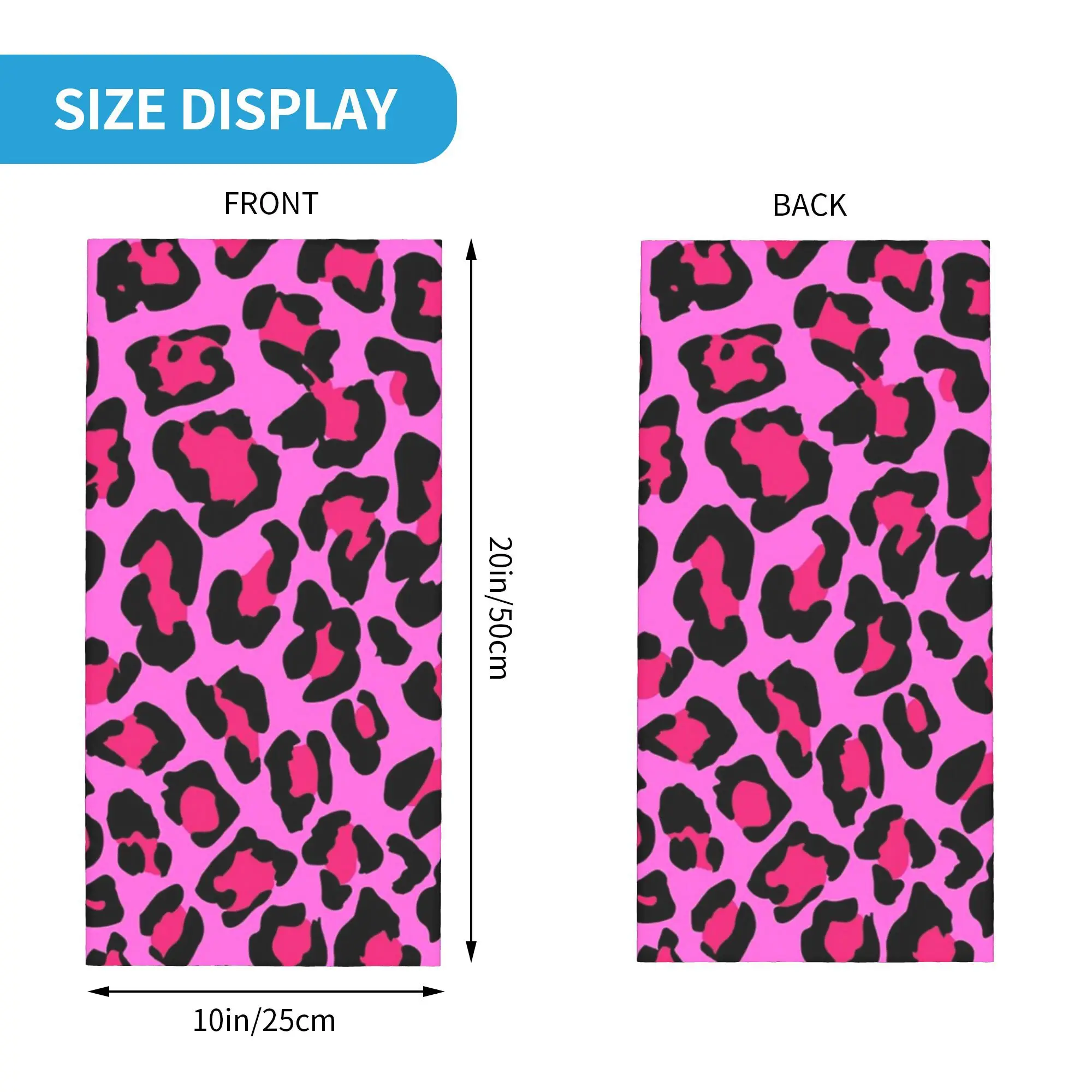 حار الوردي ليوبارد طباعة باندانا الرقبة الجراب قناع مطبوع وشاح متعدد الاستخدام أغطية الرأس ركوب للجنسين الكبار كل موسم