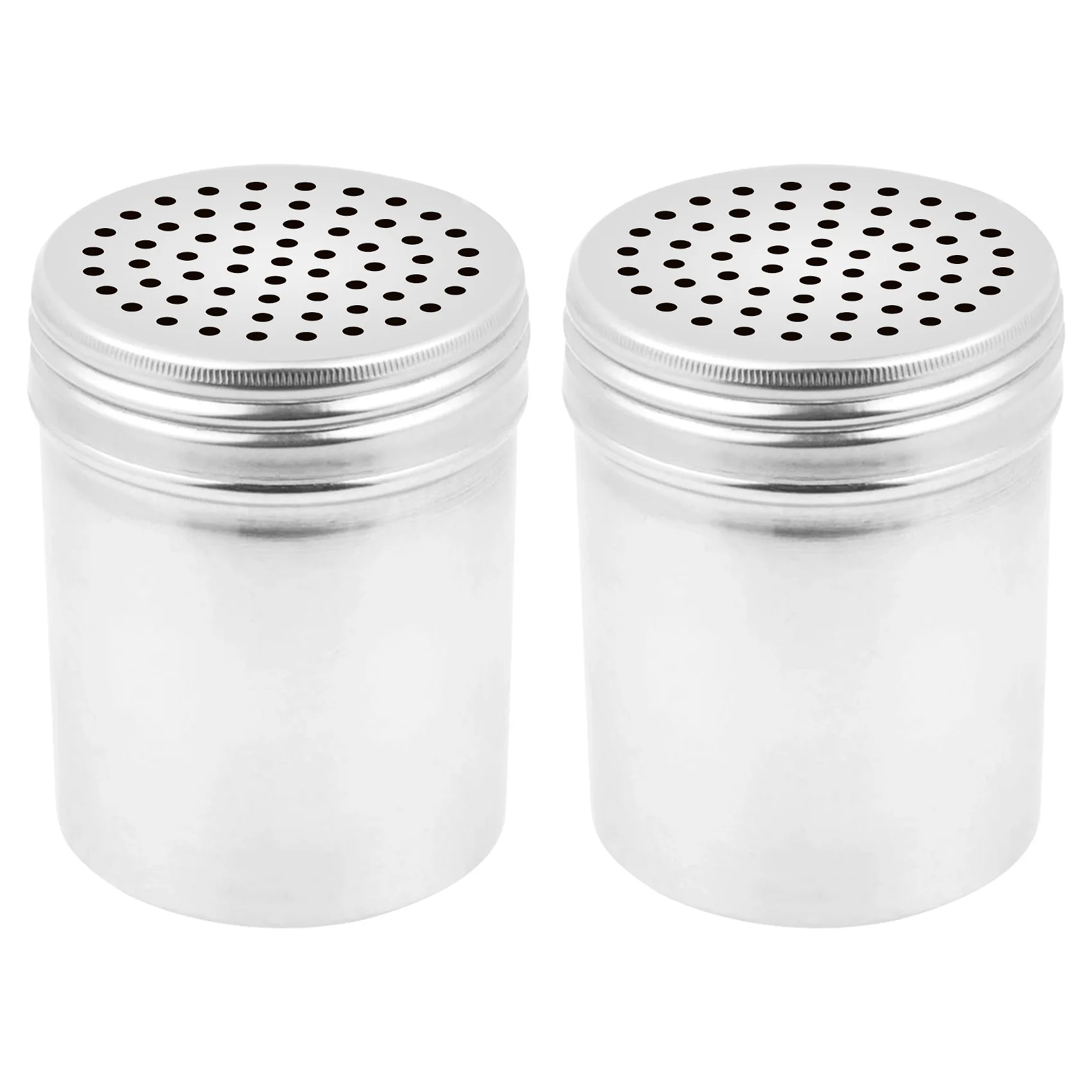 (Set of 2) Dredge Shakers 10 oz, Stainless Steel Spice Shakers Baking/Cooking