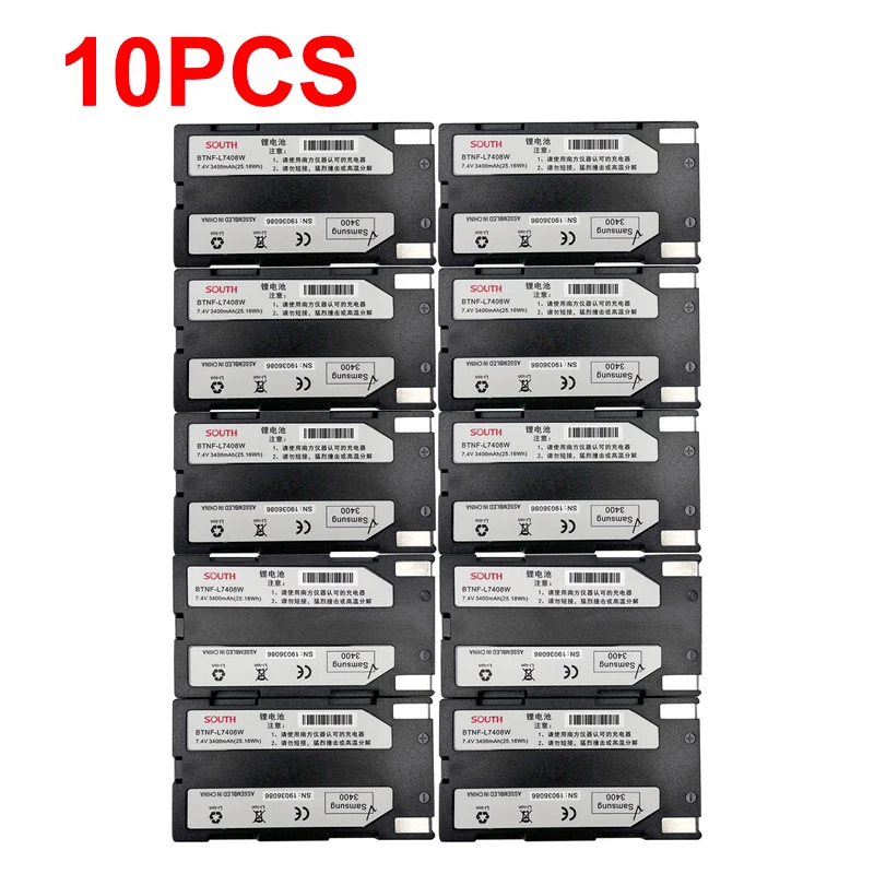 10pcs S82 7.4V 3400mAh BT-L7408W Battery For South S82 Ruide R90i / R6 Kolida K5 / K9 Sanding T66 GNSS Surveying Instrument