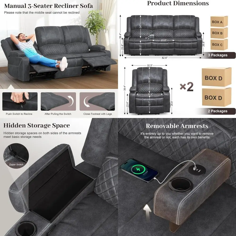 

Трехместный раскладной диван-кровать с двухуровневыми подушками, из велюровой ткани, со съемными чехлами, серый, увеличенный размер