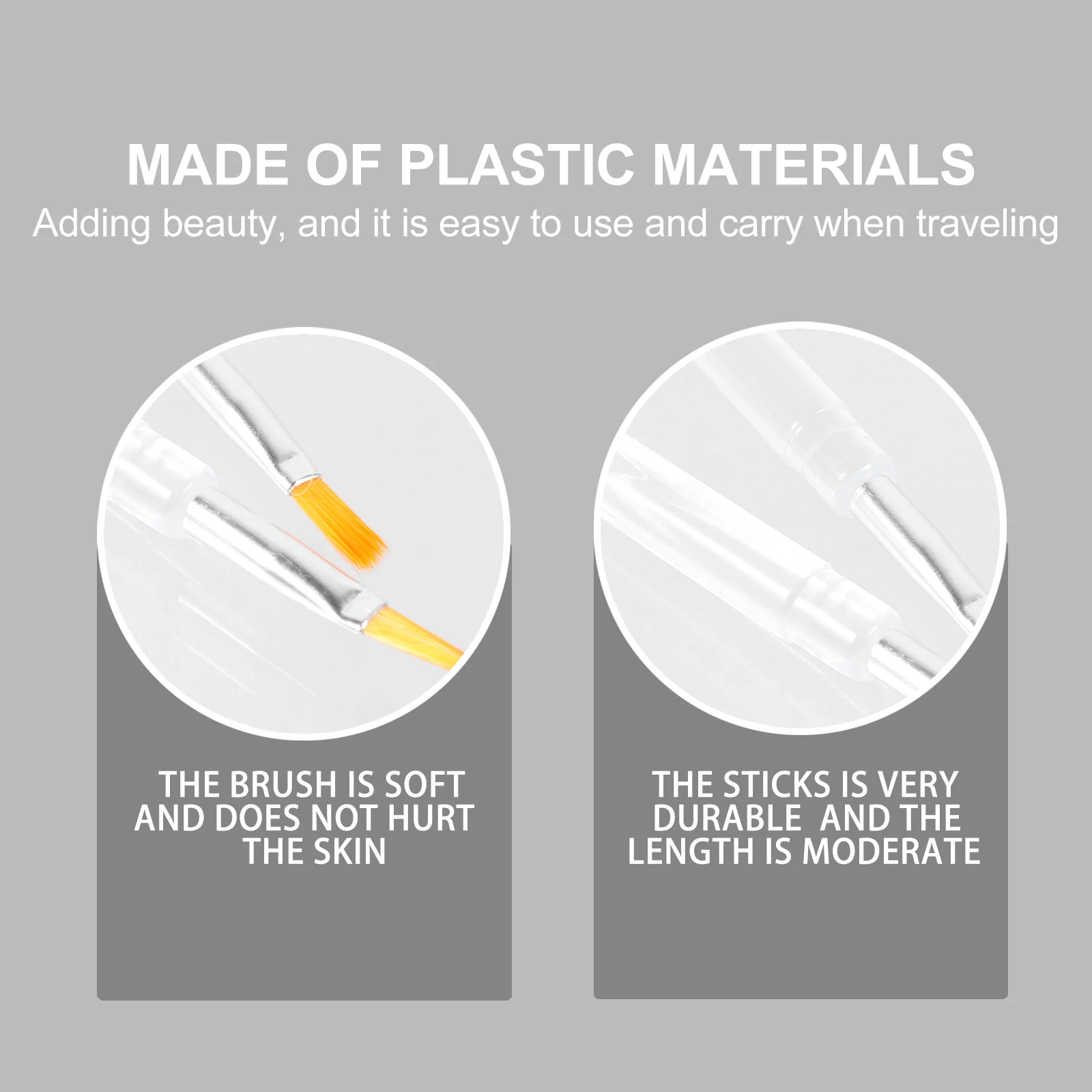 20 szt. Pędzli Kryształowych z Plastikową Rączką do Makijażu, Zestaw do Ust, Szczoteczki do Szminki, Podróżne Szczoteczki do Szminki H