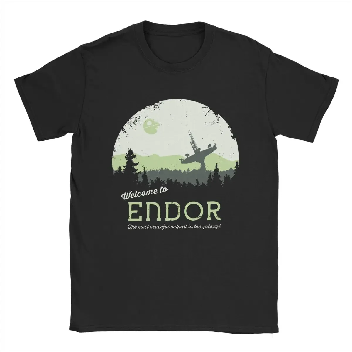 Welcome To Endor T Shirts Men\'s Pure Cotton Novelty T-Shirts Crewneck Visit Tatooine Tee Shirt Short Sleeve Clothes Printing