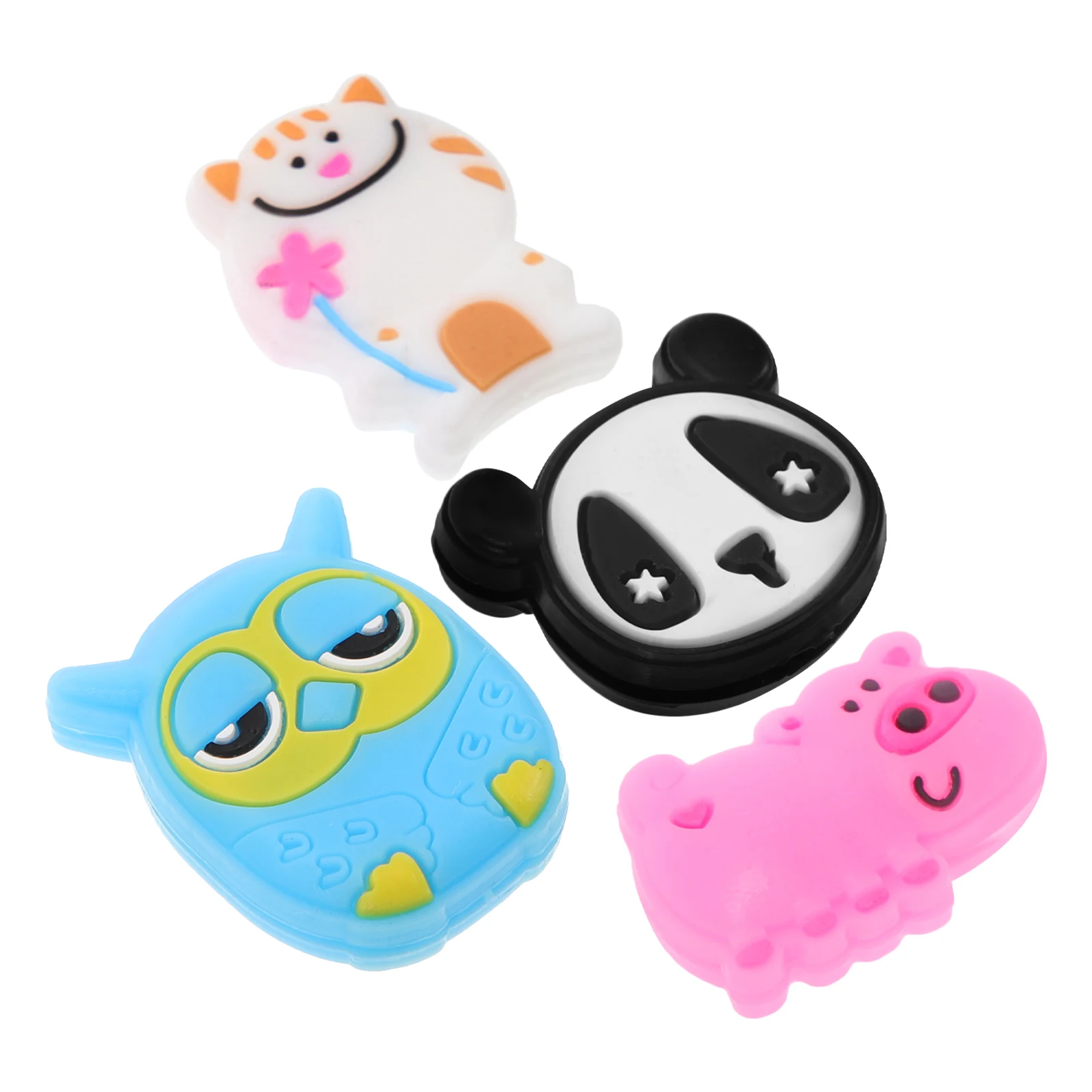 

4 Pcs Cartoon Animal Tennis Racket Vibration Dampener Silica Gel White Cat Pink Pig Panda Owl Tiny Shocks Sports