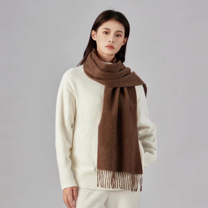 

Solid color unmarked wool scarf for autumn and winter, high-end and unisex, thick and versatile scarf for both men and women