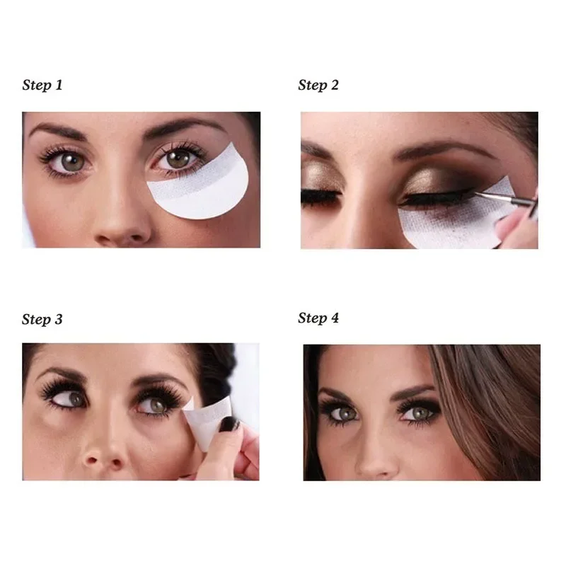50 stücke Eyeliner Schild Gepfropfte Wimpern Isolieren Wimpern Entfernung Patches Augen Make-Up Schablonen Einweg Lidschatten Aufkleber