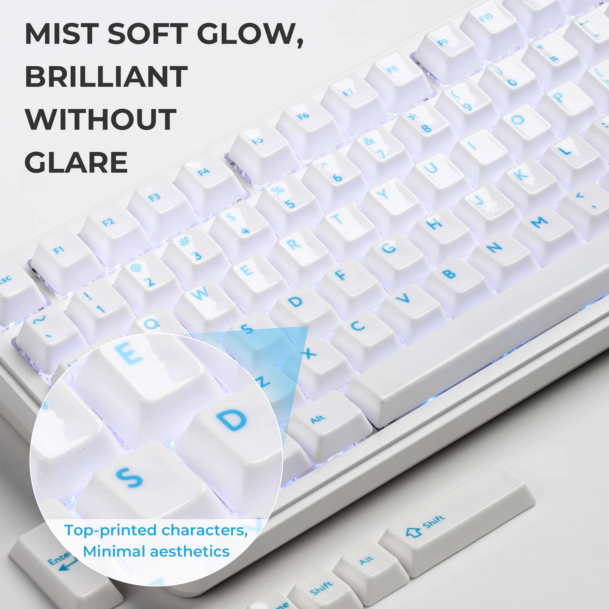XVX Ceramic Keycaps Cherry Profile 120-Key Keycap Full Set Ceramic Material for Cherry MX Mechanical Keyboard