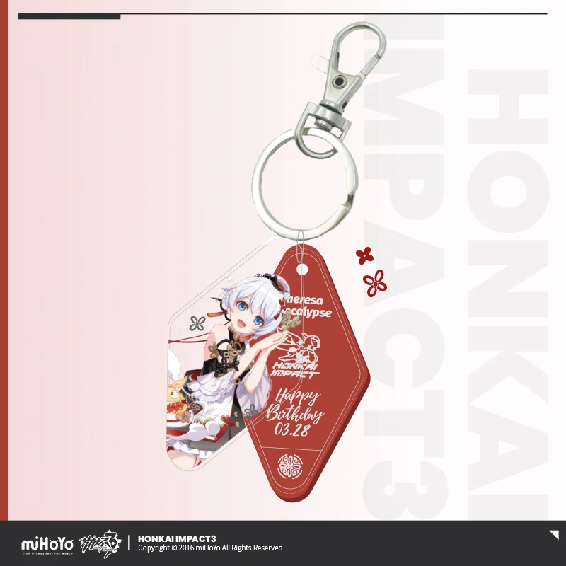 Game Honkai Impact 3 Theresa Apocalypse Cosplay Stand Accessories Set Birthday Gift Box Anime Acrylic Pendant Statue Metal Badge image 3