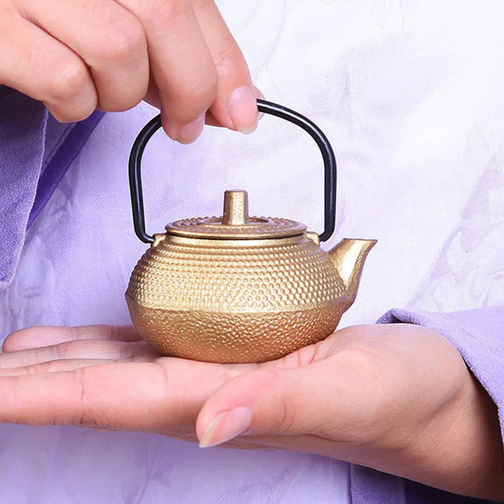 

Mini Iron Kettle Tea Set Cast Teapot Small Stovetop Decorative Healthy Rustproof Kitchen Bar Utensils Mini Teapot