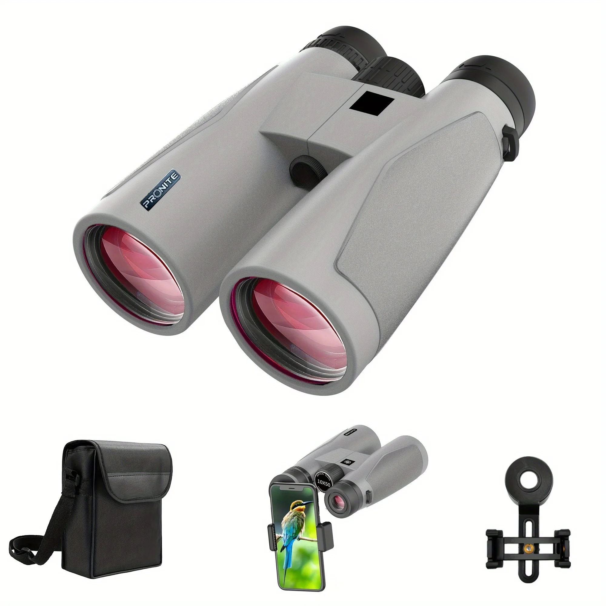 10x50 HD Binoculars with BAK4 Prism IPX5 Waterproof Fogproof FMC Coating Central Focus Ideal for Birdwatching Travel And Phone H
