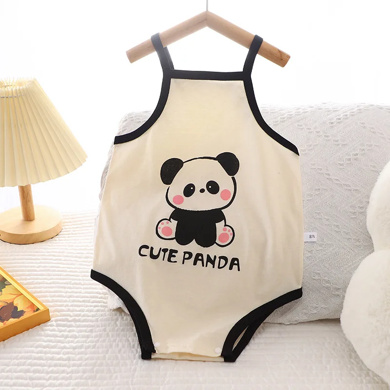 2024 Infant Climbing Clothes Summer New Boys Thin Girls Sling Newborn Children Triangle Climbing Romper